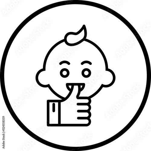 Thumb Sucking Vector Icon Style