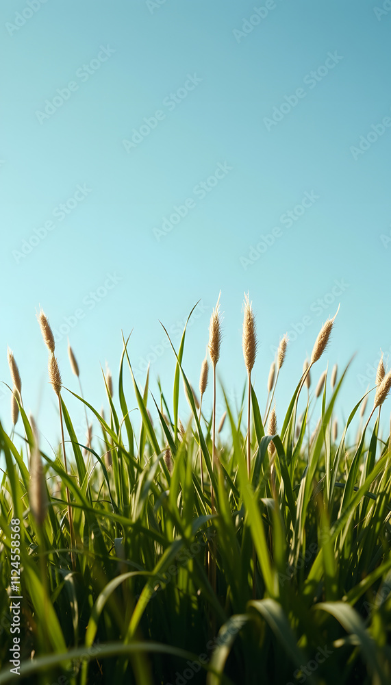 Fototapeta premium Plant pattern from Lagurus grass, cinematic