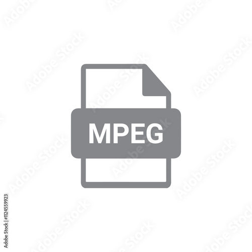 MPEG file icon vector. symbol, sign on white background. photo