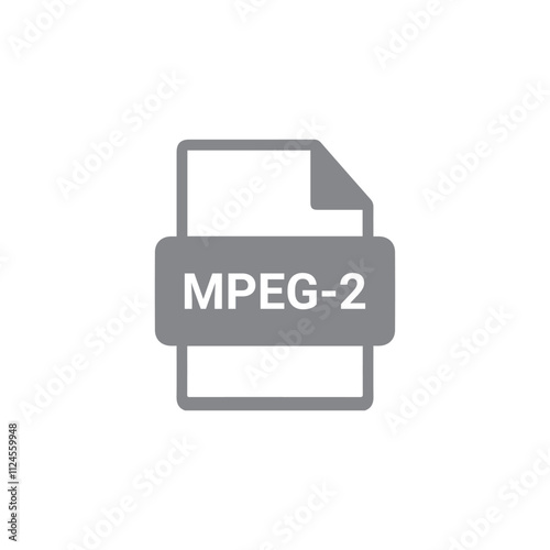 MPEG-2 file icon vector. symbol, sign on white background.