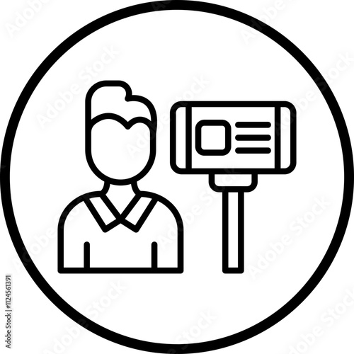Male Vlogger Vector Icon Style
