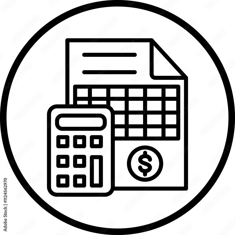 Bookkeeping Vector Icon Style Bookkeeping Vector Icon Style