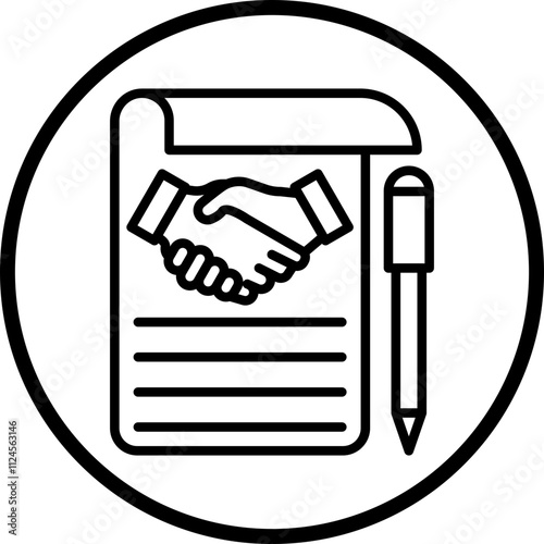 Franchise Agreement Vector Icon Style