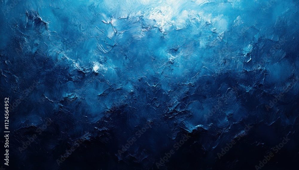 Obraz premium deep blue abstract textured background impressionist style soft lighting shadow depth layers