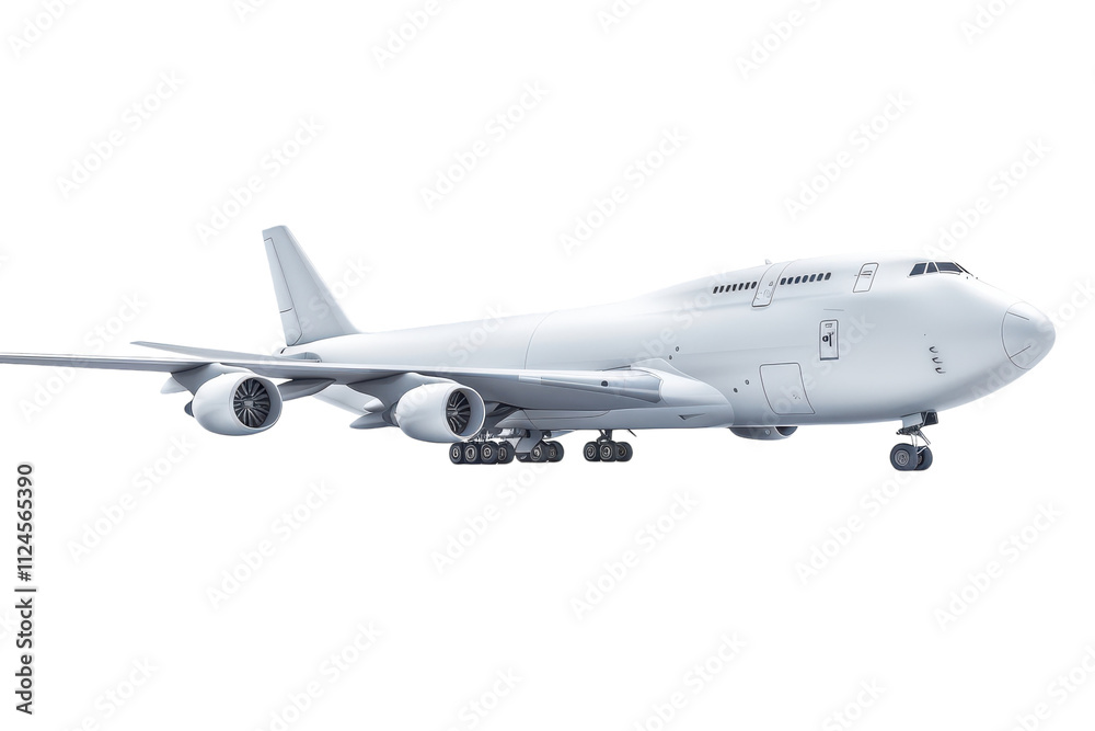 Impressive Cargo Plane Isolated on White Background Perfect for Transport Industry Usage