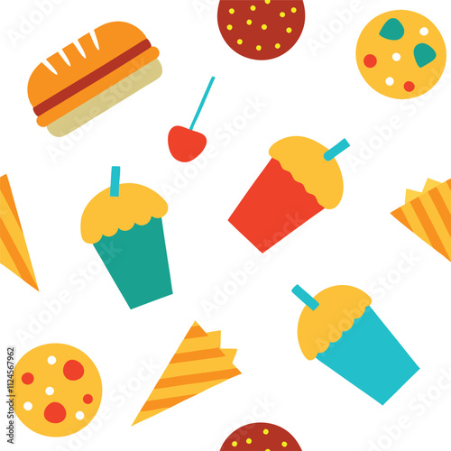 Junk Food Patten Design Vector Illustration