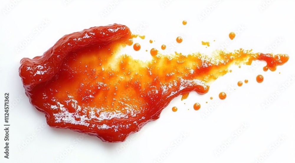 Glossy Fig Jam Sauce Splatter on White Background with Detailed Texture and Reflections Glossy Fig Jam Sauce Splatter on White Background with Detailed Texture and Reflections