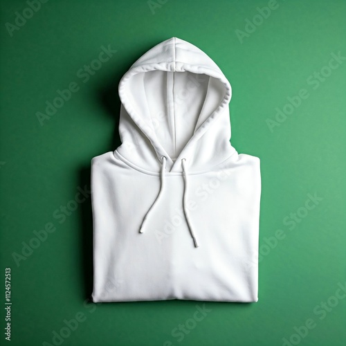 neatly folded hoodie isolated on green