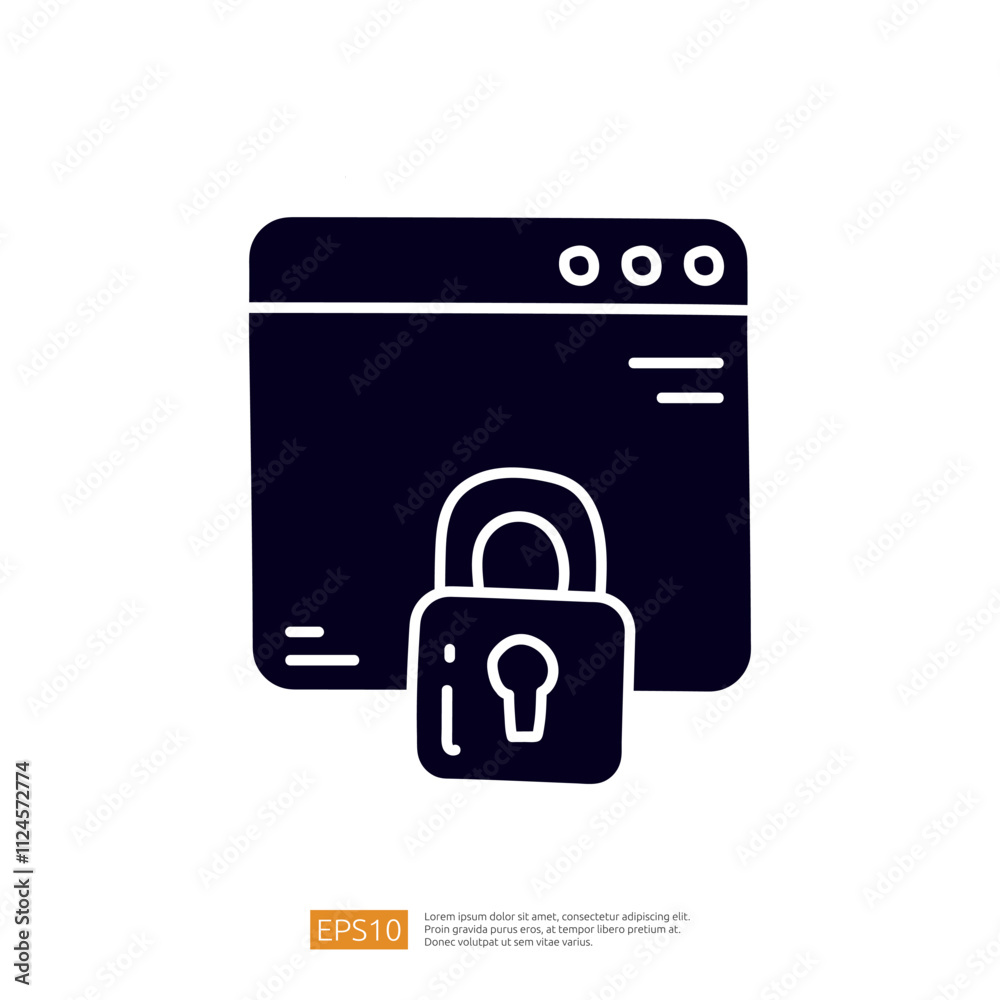 This image features a web browser window with a padlock symbol, representing online security and privacy in digital environments. This image features a web browser window with a padlock symbol, representing online security and privacy in digital environments.