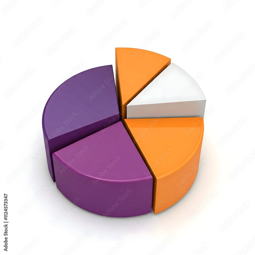Obraz premium pie chart on white