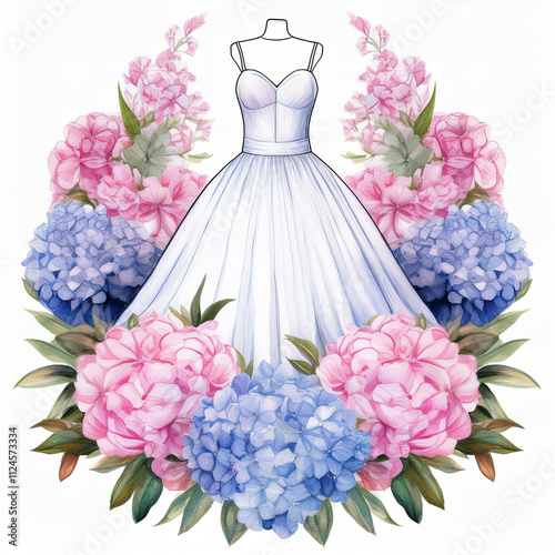 A romantic watercolor illustration featuring pastel colors, perfect for weddings, invitations, and elegant decor.
