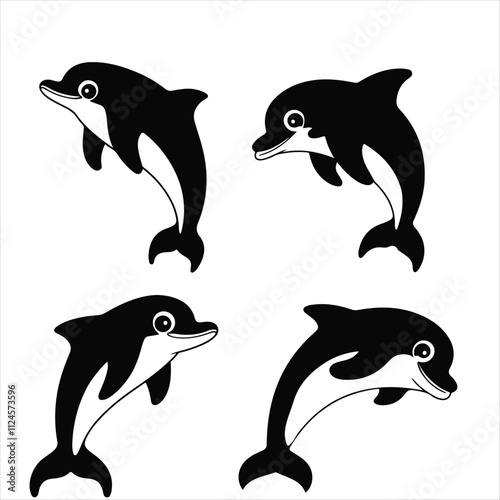 whale silhouette vector icon design image illustration. black whale silhouette isolated vector design illustration. photo