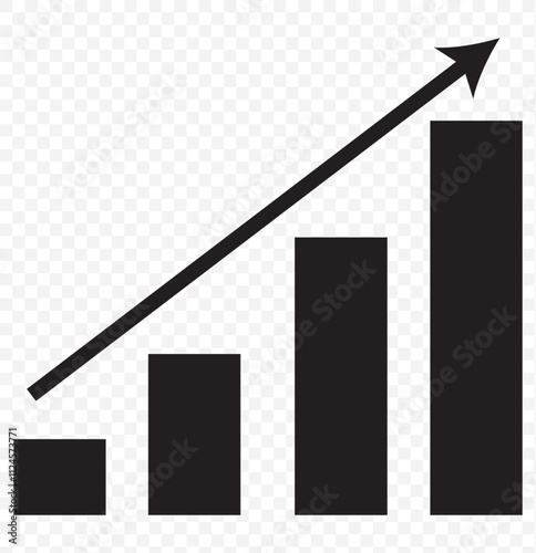 Increasing stocks icon. Trendy flat vector Increasing stocks icon on transparent background from Business and analytics collection. High quality filled Increasing stocks symbol use for web and mobile.