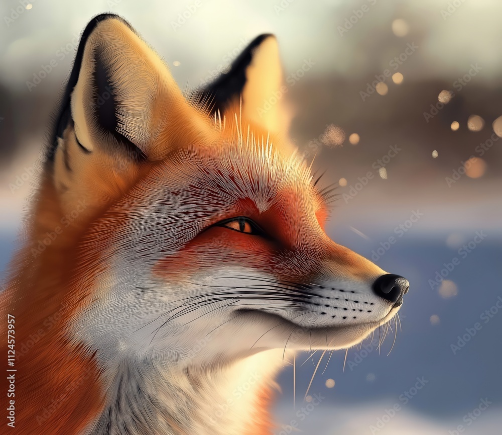 Fototapeta premium a closeup face of a fox