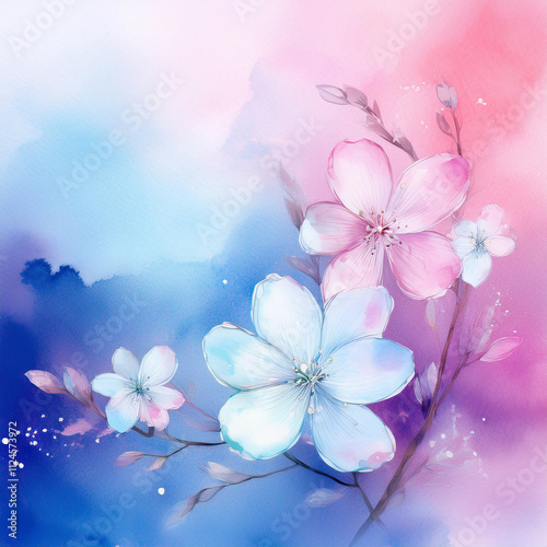 A beautiful watercolor illustration featuring soft pastel flowers, perfect for wedding invitations and branding.