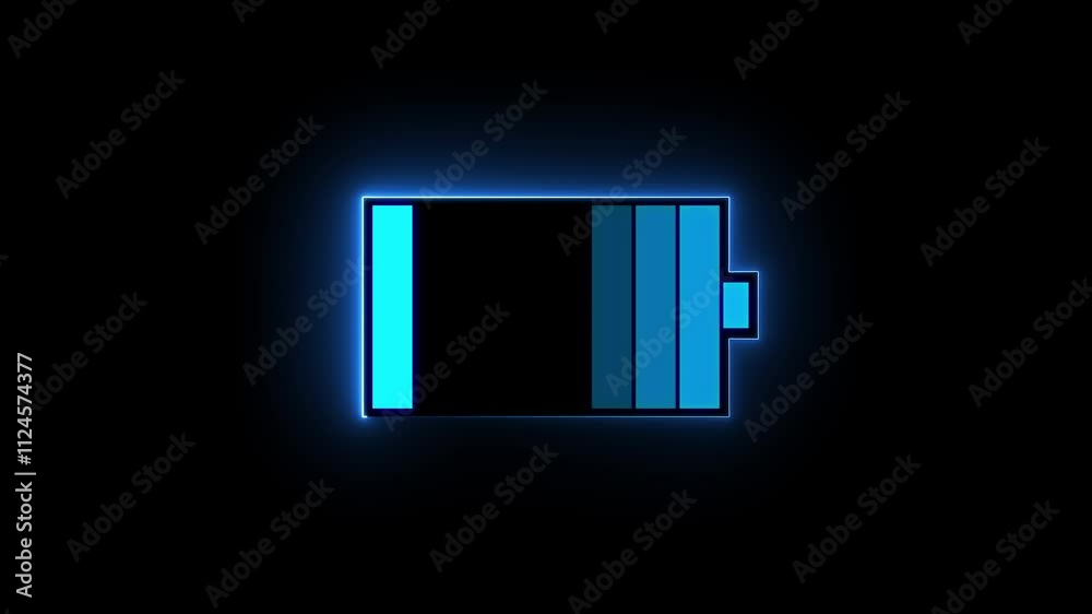 Battery charging digital display animation showing process of electric car battery charging. The charge indicator shows the progress of charging an electric car. Battery charging digital display animation showing process of electric car battery charging. The charge indicator shows the progress of charging an electric car.