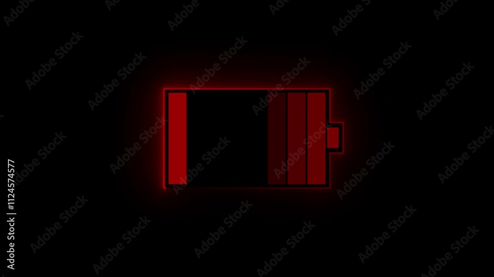 Neon fast charging battery.Technology lithium ion battery. A battery is recharging with high electric energy.