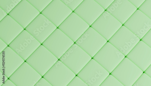 Green quilted geometric pattern background with a diamond design.