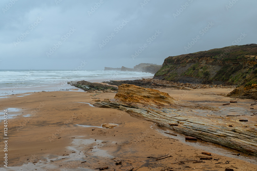 Atlantic ocean beach in the morning at winter Atlantic ocean beach in the morning at winter
