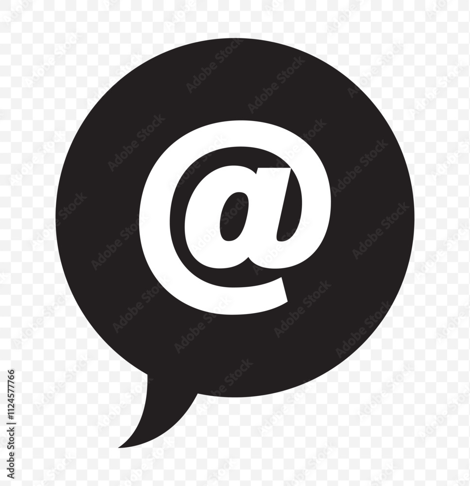 Mention symbol social media notification with at sign icon. eps 10. Mention symbol social media notification with at sign icon. eps 10.