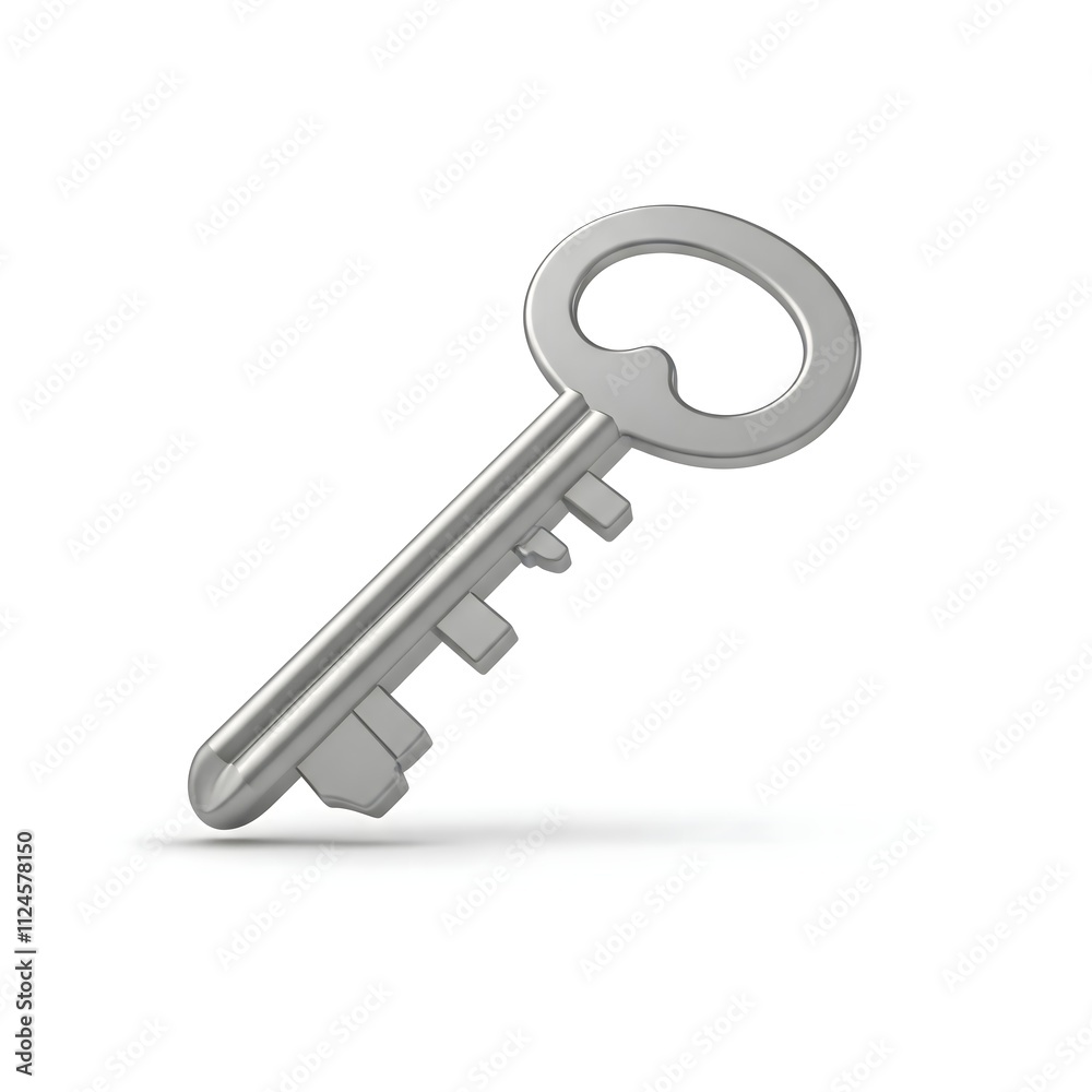 3d key icon, key isolated on white background 3d key icon, key isolated on white background
