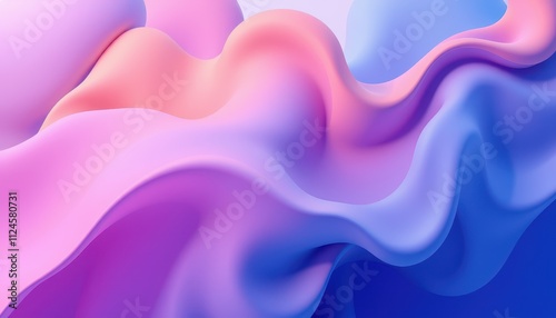 Abstract Pastel Waves Flowing Softly Together