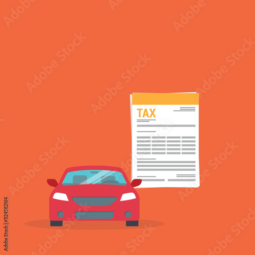 Car with a tax bill	