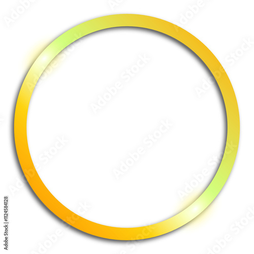 Gold Frame circle Luxury element gradient on isolate transparent background