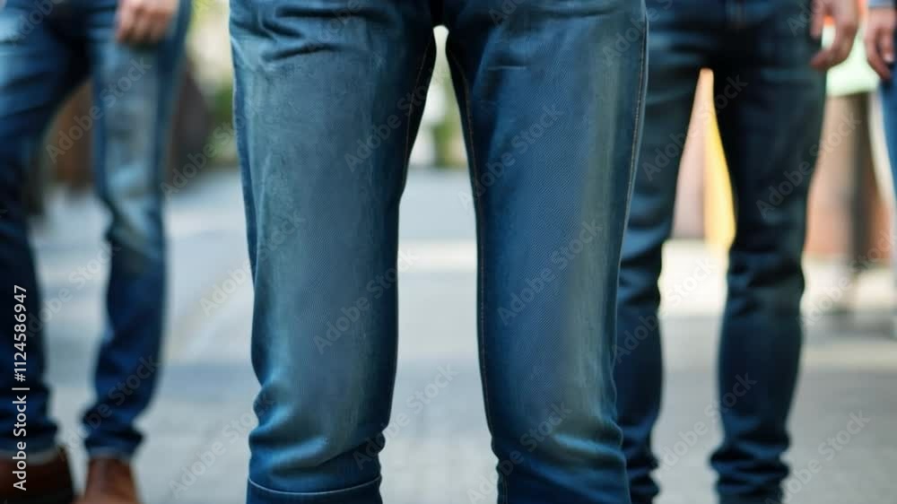 Stylish jeans with a focus on contemporary fashion trends Stylish jeans with a focus on contemporary fashion trends