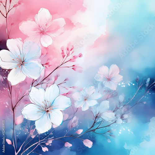 A romantic watercolor design featuring soft pastel colors, perfect for wedding invitations and elegant branding.