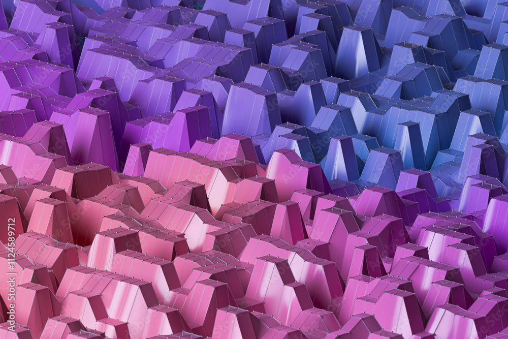 3D abstract geometric pattern with connected metal dots and vibrant gradient colors. 3D abstract geometric pattern with connected metal dots and vibrant gradient colors.