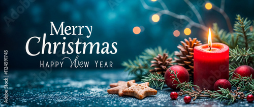Obraz na płótnie Season's Greetings with Warm Holiday Wishes w salonie