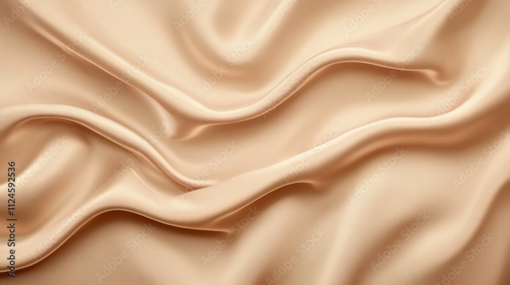 Obraz premium A close-up of soft, flowing fabric in a warm beige hue, showcasing its smooth texture and elegant drape.