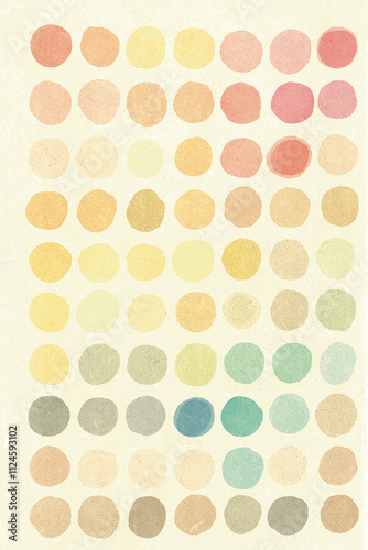 Abstract background with colorful watercolor dots forming a gradient on textured paper. photo