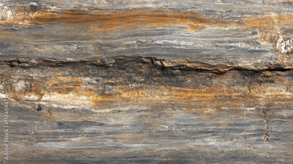 Naklejka premium A close-up view of layered rock displaying various colors and textures, showcasing geological formations.