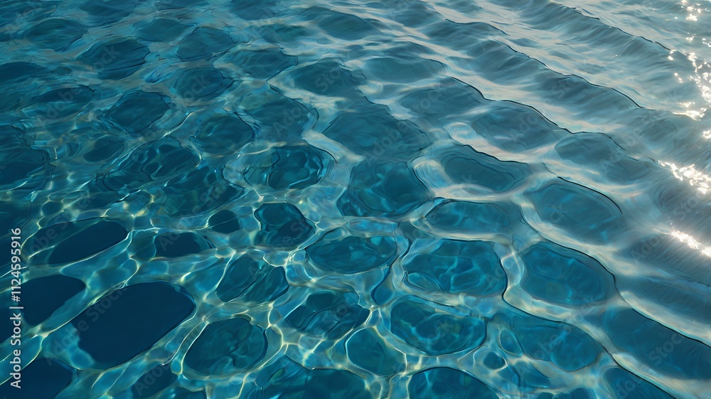 Fototapeta premium Blue water with ripples on the surface. 