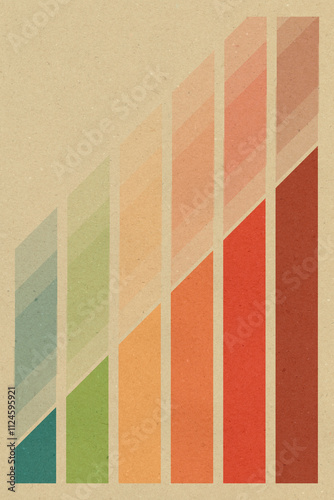 Retro striped abstract design with vintage pastel colors photo