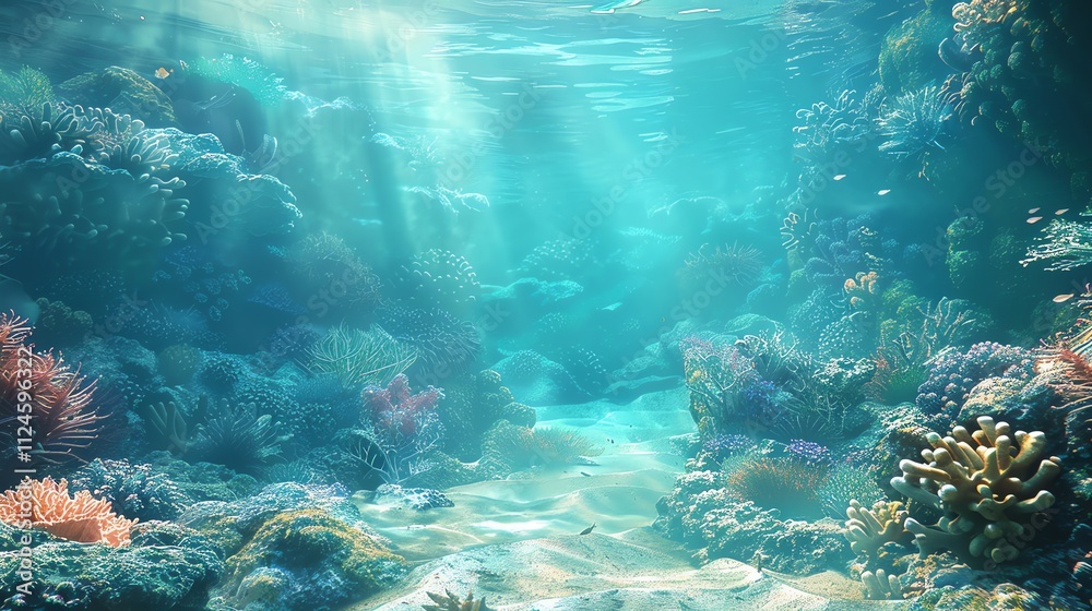 Fototapeta premium Underwater view of a colorful coral reef.