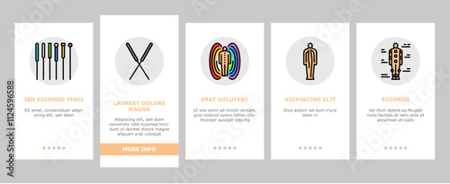 acupuncture massage therapy onboarding mobile vector treatment medical, medicine spa, health chinese, alternative holistic, chiropractic acupuncture massage therapy illustrations