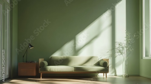 modern green scandinavian interior background