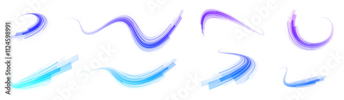 Magic bright shine glow of energy lines, shiny swirl power waves flow, electric trail glowing in dark backgrou. Abstract neon light motorway background. Light arc in neon colors, in the form of a turn