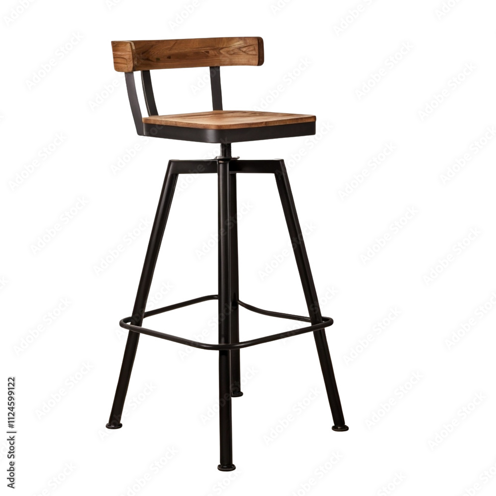 Wooden seat and black steel with transparent PNG Wooden seat and black steel with transparent PNG