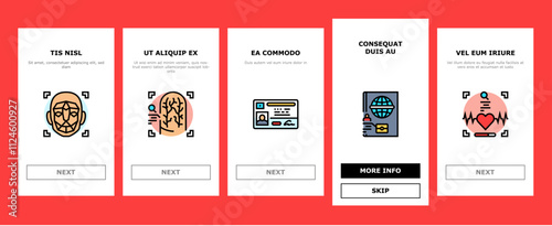 biometric fingerprint id finger onboarding mobile vector identity scan, access verification digital recognition privacy, identification print biometric fingerprint id finger illustrations