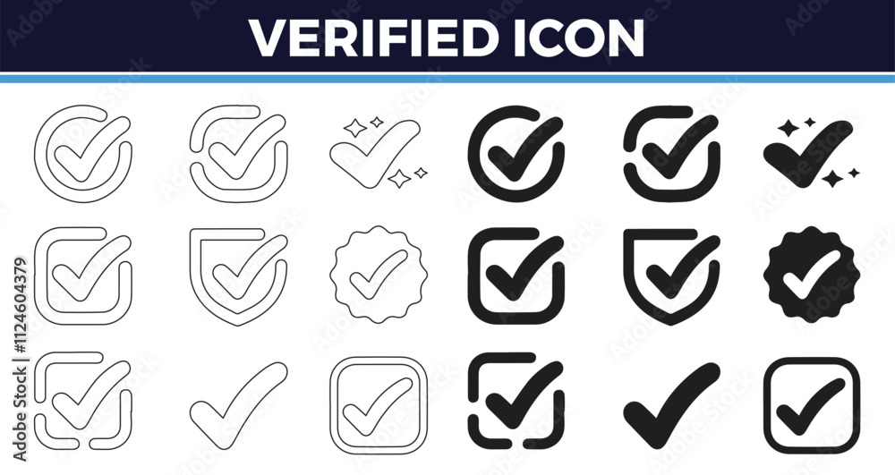 CheckMark vector icon. Set of simple check mark. Green check mark icon. Tick symbol. Accept okay symbol for improvement or checklist design. Correct vote choice symbol. Vector illustration
