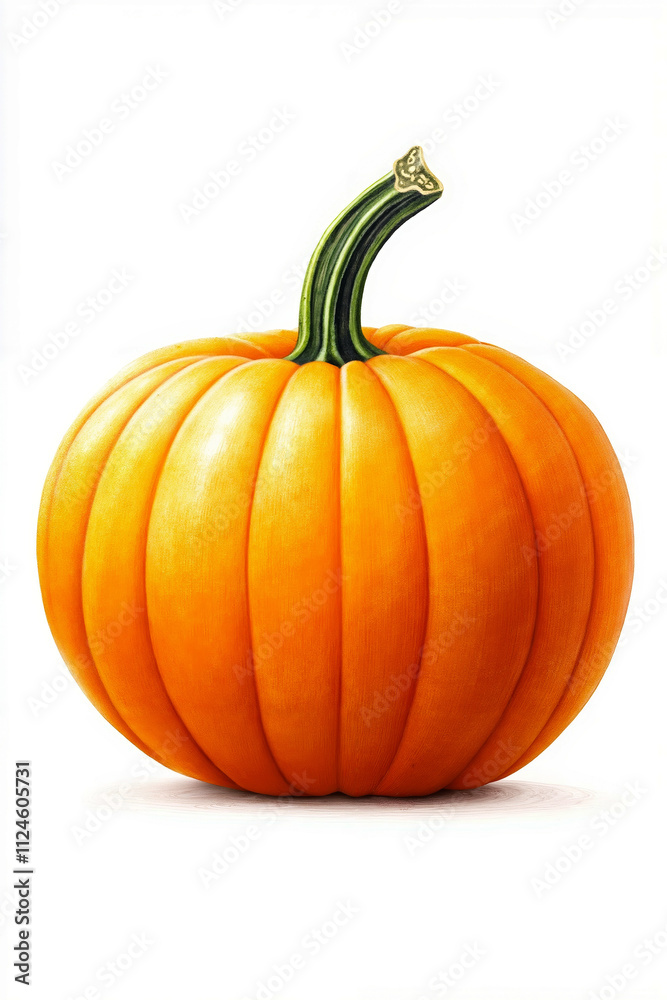 A painting of a pumpkin on a white background A painting of a pumpkin on a white background