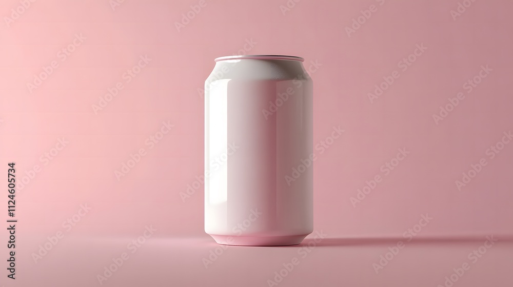 white can with pink background white can with pink background
