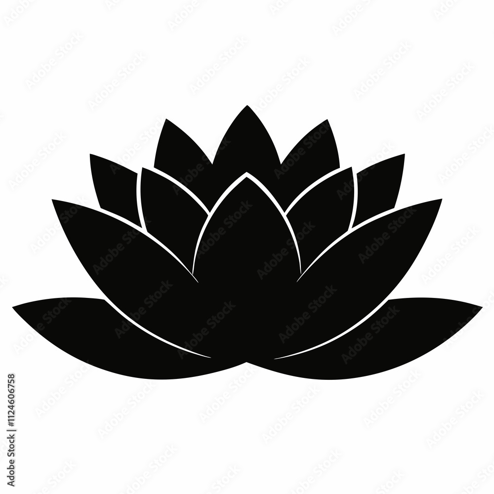 Black Silhouette of Water Lily Black Silhouette of Water Lily