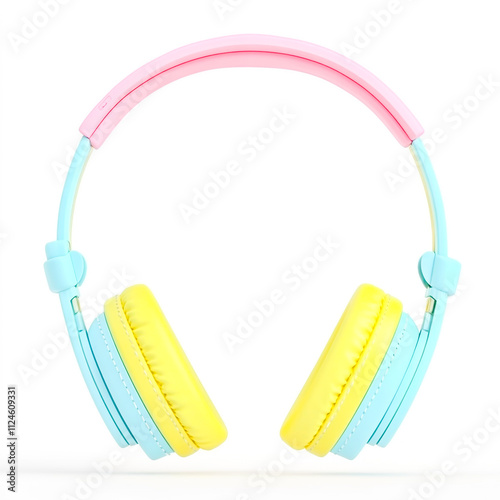 colorful modern headphones isolated on white backround photo