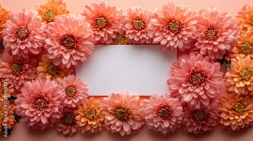 A floral arrangement framing a blank space for text or design.