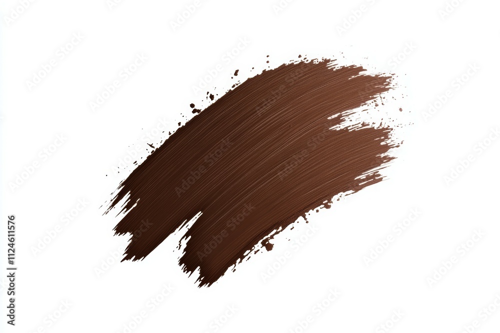 A brown brush stroke on a white background A brown brush stroke on a white background